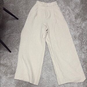 Zara Beige Wide-Leg Pants